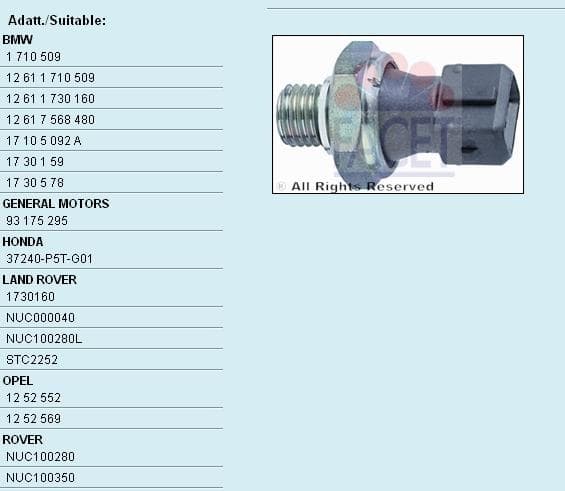 Oil Pressure Switch Made in Italy - OE Equivalent 7.0071 - image 2