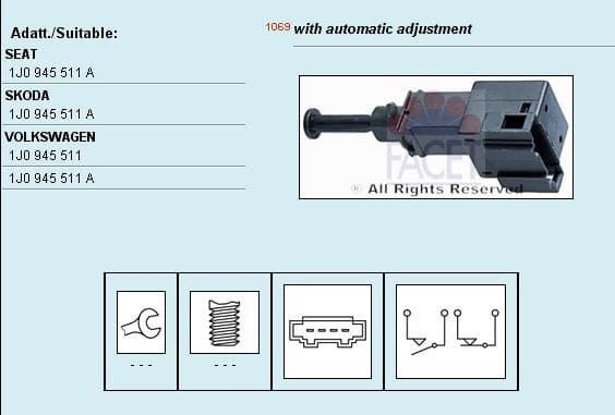 Stop Light Switch Made in Italy - OE Equivalent 7.1151