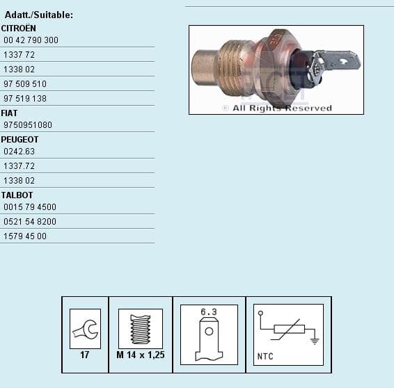 Sensor water temperature 7.3007