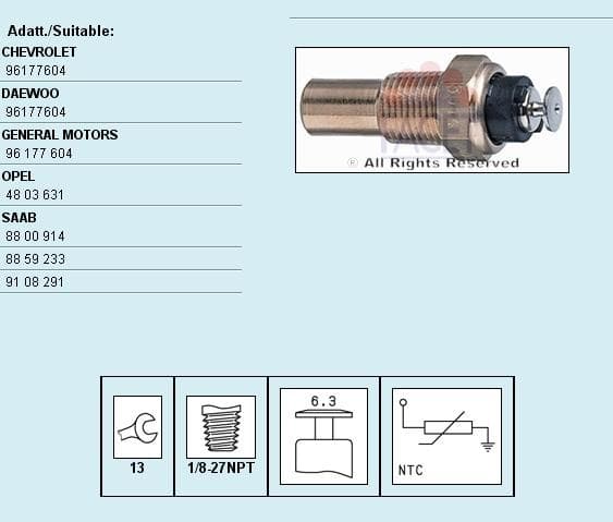 Sensor water temperature 7.3014