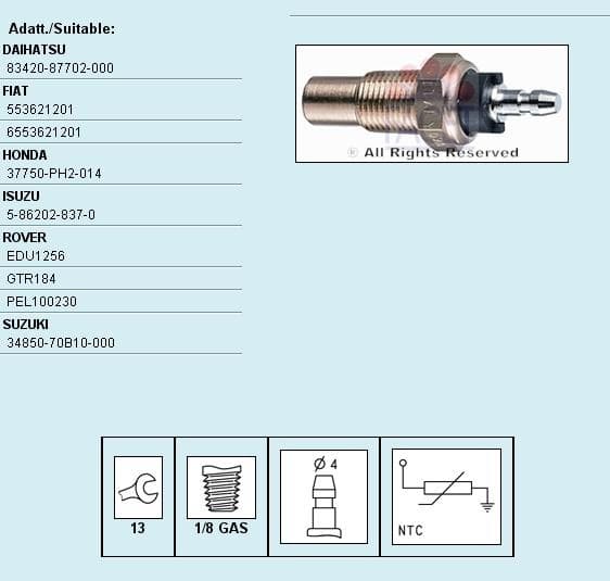 Sensor water temperature 7.3052