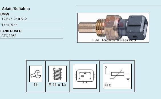 Sensor, coolant temperature Made in Italy - OE Equivalent 7.3077