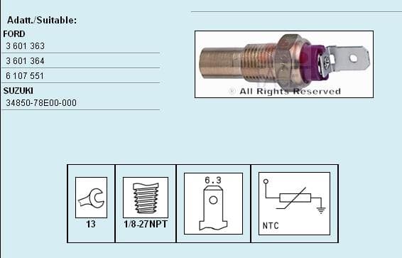 Sensor, coolant temperature Made in Italy - OE Equivalent 7.3115