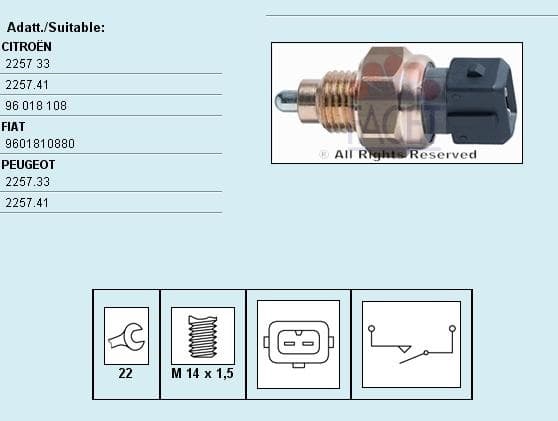 Switch reverse light 7.6108