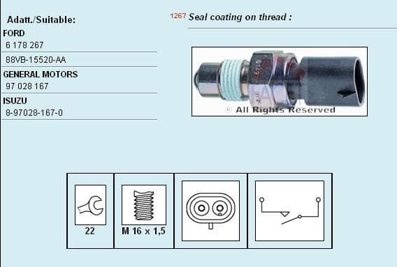 Switch reverse light 7.6149