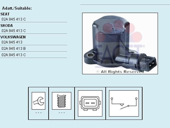Switch, reverse light Made in Italy - OE Equivalent 7.6193