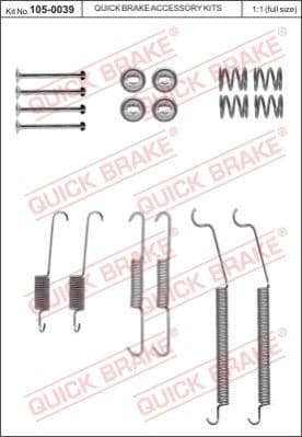 Accessory Kit, brake shoes 105-0039