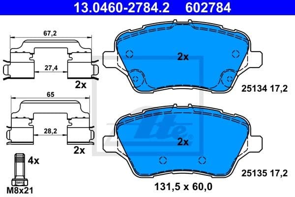 Brake Pad Set, disc brake 13.0460-2784.2