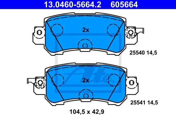 Brake Pad Set, disc brake 13.0460-5664.2