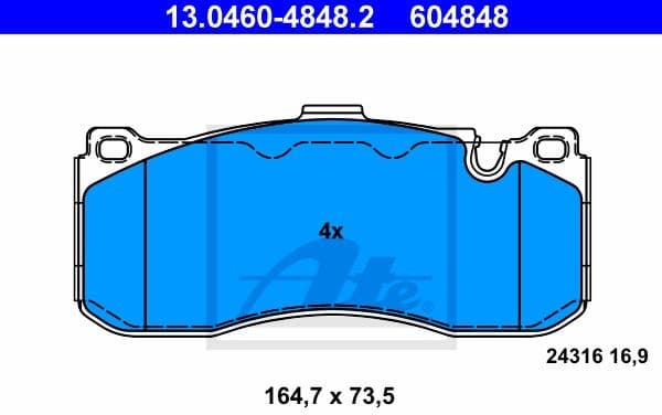 Brake Pad Set, disc brake 13.0460-4848.2