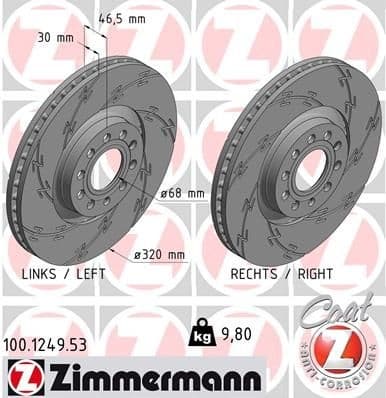 Brake Disc BLACK Z 100.1249.53