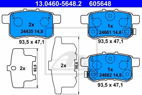 Brake Pad Set, disc brake 13.0460-5648.2