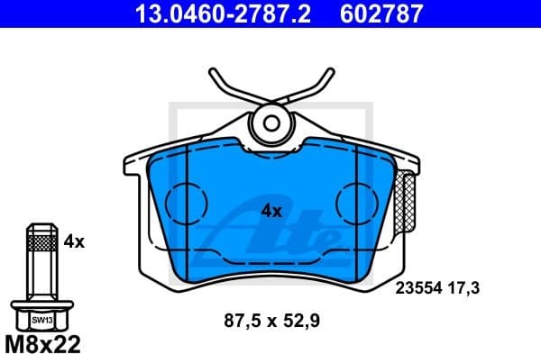 Brake Pad Set, disc brake 13.0460-2787.2