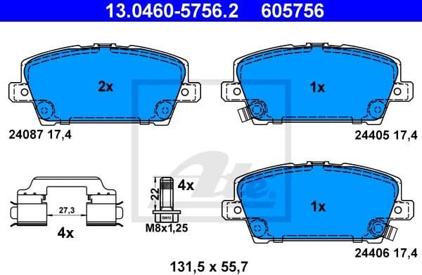 Brake Pad Set, disc brake 13.0460-5756.2