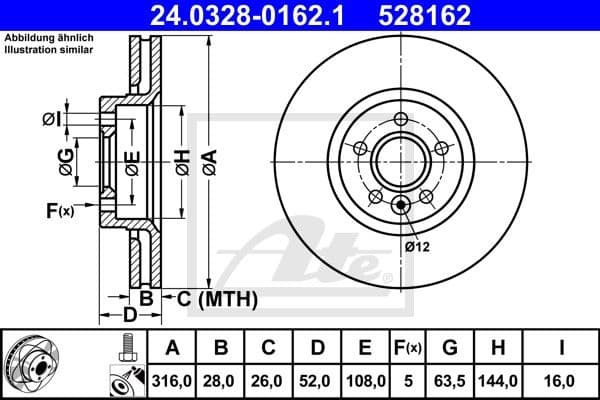 Brake Disc PowerDisc 24.0328-0162.1