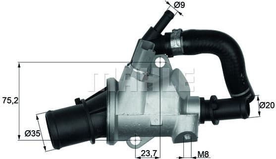 Thermostat, coolant BEHR TI14588
