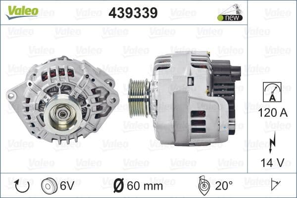 Alternator VALEO ORIGINS NEW OE TECHNOLOGY 439339
