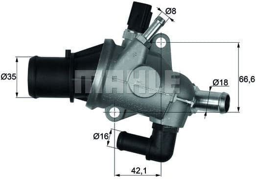 Thermostat, coolant BEHR TI16388