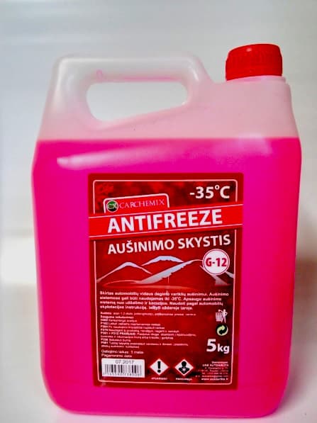Aušinimo skystis raudonas -35C G12 5kg - ASR5 (Lietuva) - Autoera