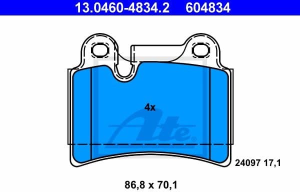 Brake Pad Set, disc brake 13.0460-4834.2