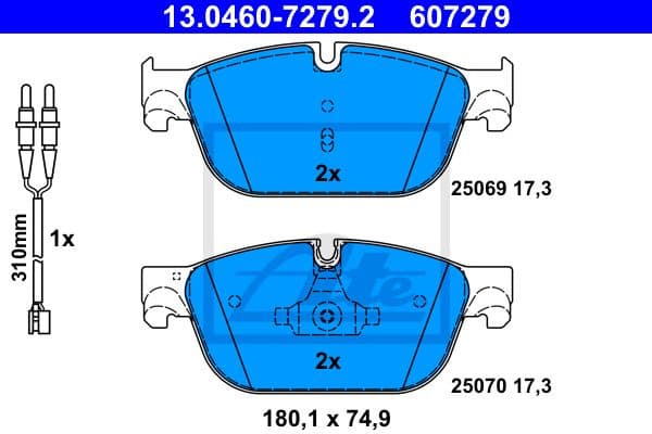Brake Pad Set, disc brake 13.0460-7279.2