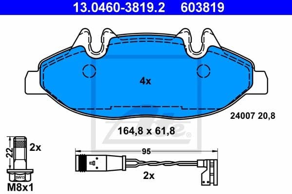 Brake Pad Set, disc brake 13.0460-3819.2