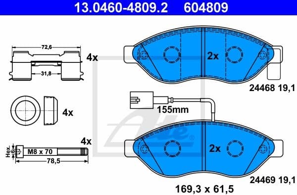 Brake Pad Set, disc brake 13.0460-4809.2