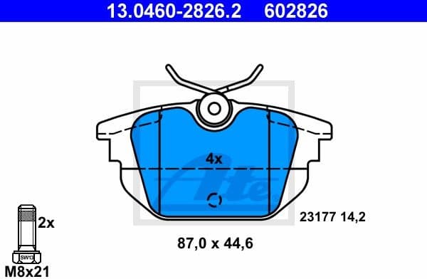 Brake Pad Set, disc brake 13.0460-2826.2