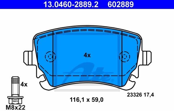 Brake Pad Set, disc brake 13.0460-2889.2