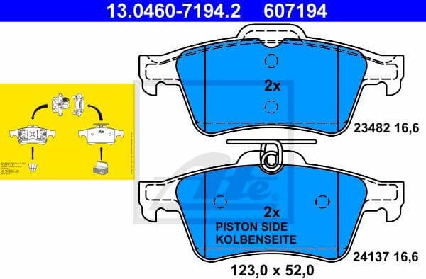 Brake Pad Set, disc brake 13.0460-7194.2