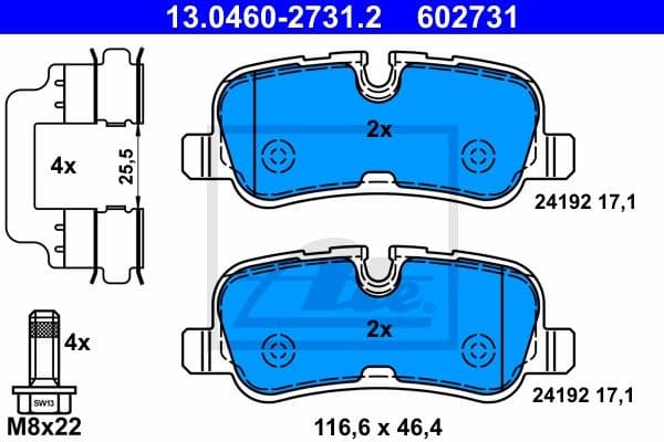 Brake Pad Set, disc brake 13.0460-2731.2