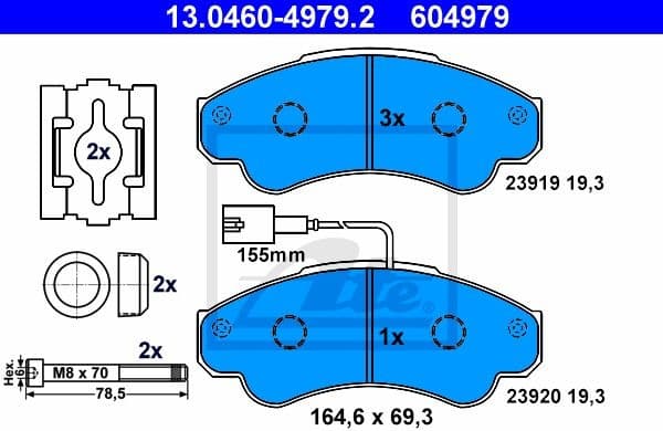 Brake Pad Set, disc brake 13.0460-4979.2