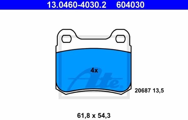 Brake Pad Set, disc brake 13.0460-4030.2