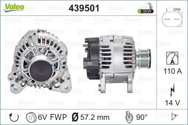 Alternator VALEO ORIGINS NEW OE TECHNOLOGY 439501
