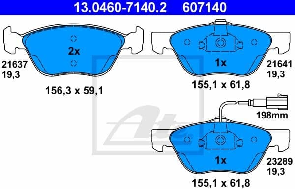 Brake Pad Set, disc brake 13.0460-7140.2