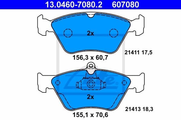 Brake Pad Set, disc brake 13.0460-7080.2