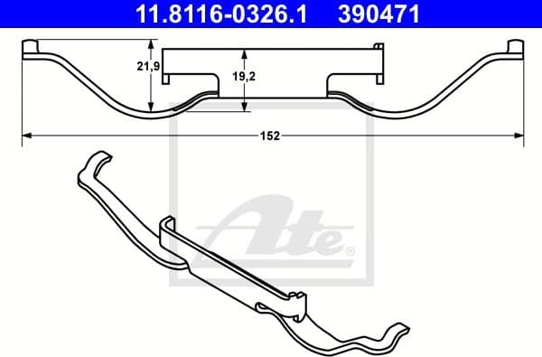 Spring, brake caliper 11.8116-0326.1