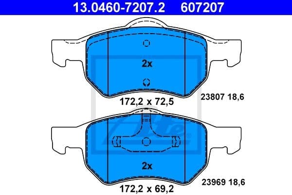 Brake Pad Set, disc brake 13.0460-7207.2