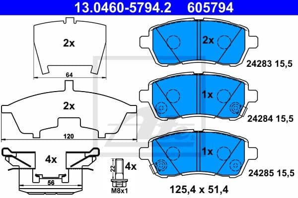 Brake Pad Set, disc brake 13.0460-5794.2