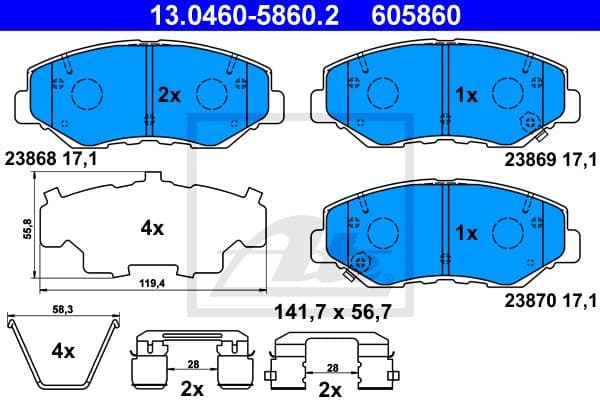 Brake Pad Set, disc brake 13.0460-5860.2