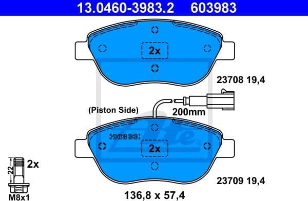 Brake Pad Set, disc brake 13.0460-3983.2