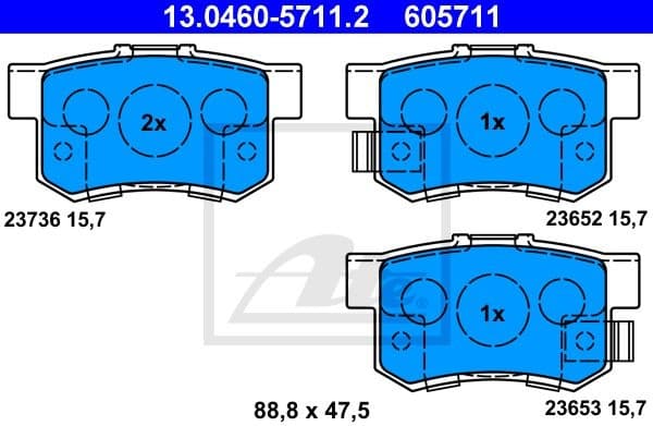 Brake Pad Set, disc brake 13.0460-5711.2