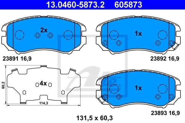 Brake Pad Set, disc brake 13.0460-5873.2
