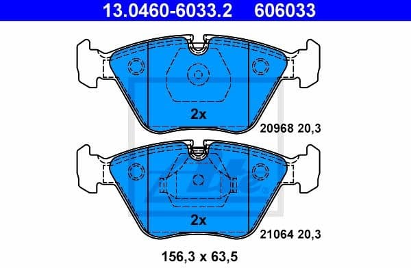Brake Pad Set, disc brake 13.0460-6033.2