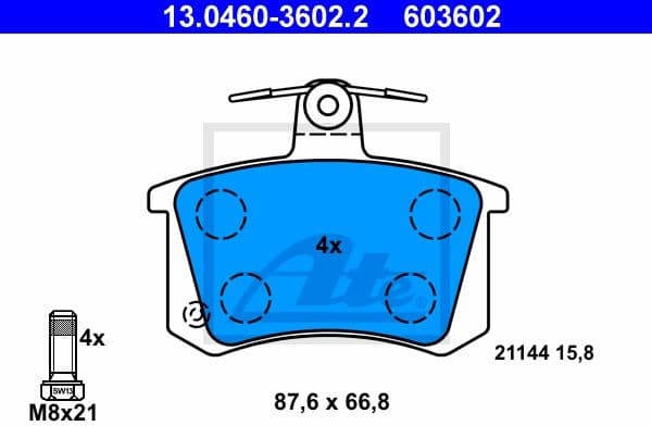 Brake Pad Set, disc brake 13.0460-3602.2