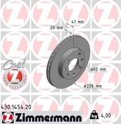 Brake Disc COAT Z 430.1454.20