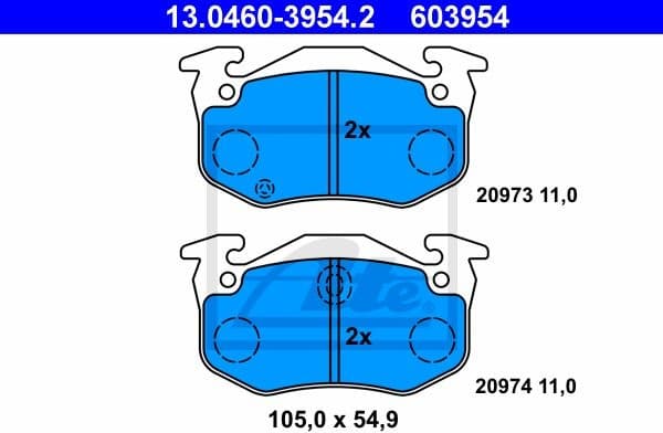 Brake Pad Set, disc brake 13.0460-3954.2
