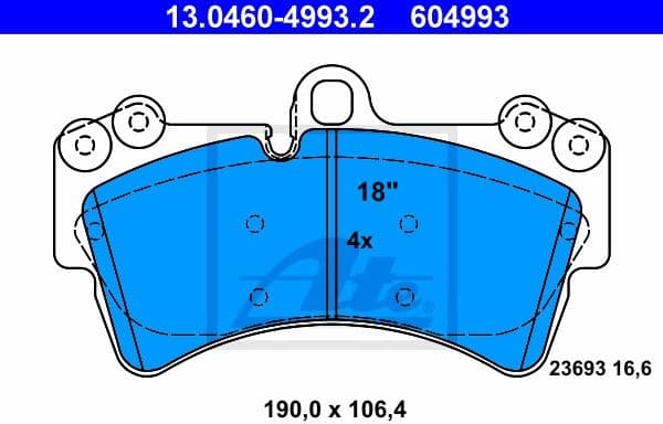 Brake Pad Set, disc brake 13.0460-4993.2