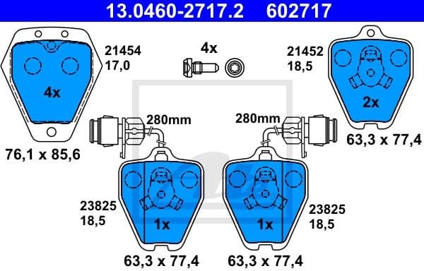 Brake Pad Set, disc brake 13.0460-2717.2