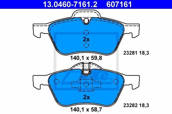 Brake Pad Set, disc brake 13.0460-7161.2